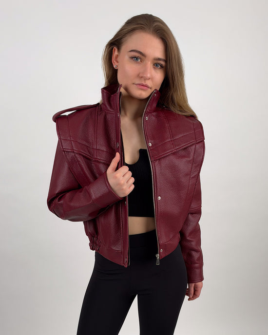 Lederoptik-Jacke Bordeaux #color-bordeaux