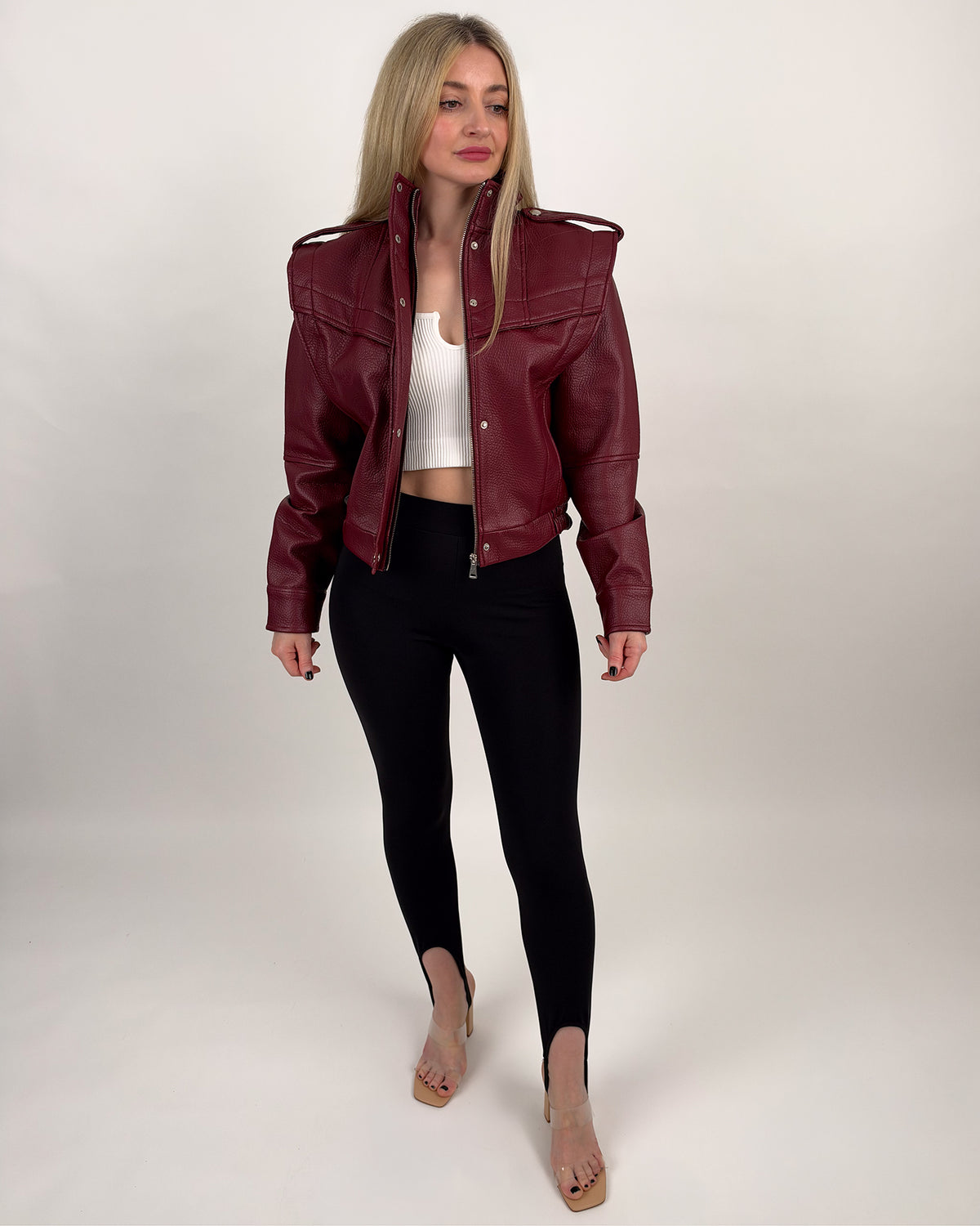 Lederoptik-Jacke Bordeaux #color-bordeaux